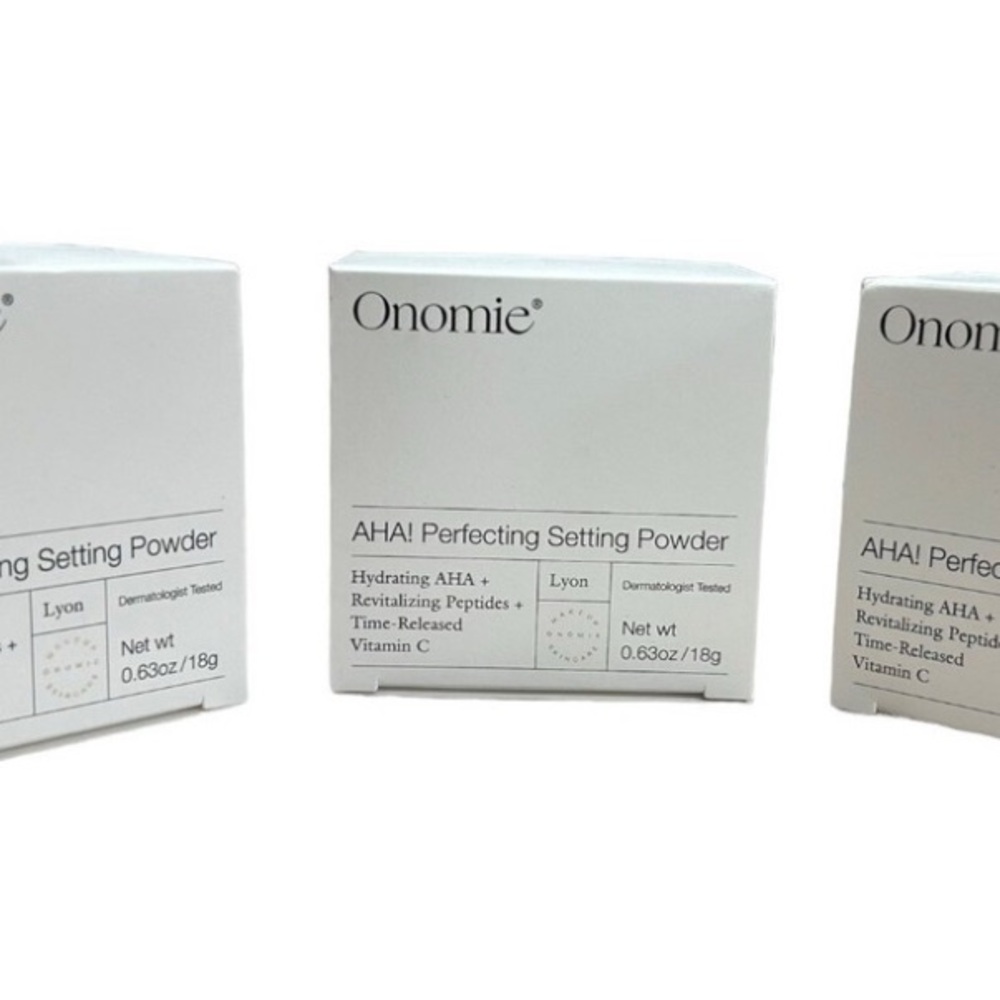 Onomie AHA! Perfecting Setting Powder Lyon, puff mirror compact sealed 18g - Picture 6 of 10